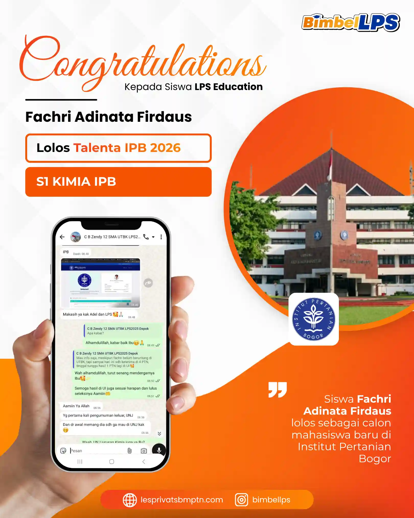 Fachri Adinata Firdaus (3) Lolos Talenta IPB S1 Kimia